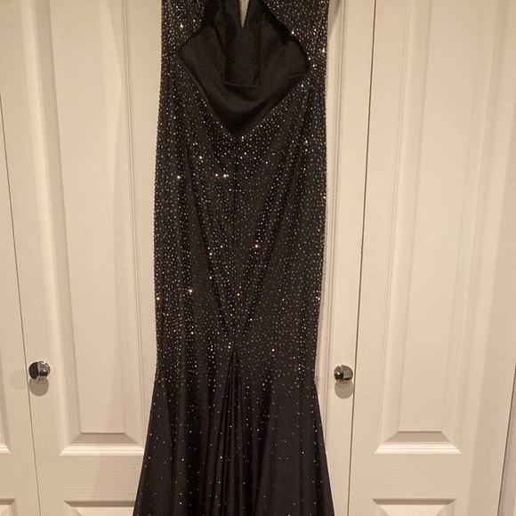 Black prom dress with silver rhinestones - Picture 6 of 10